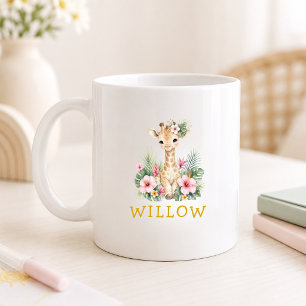 Mug Girafe bébé Safari Jungle Nom personnalisé