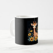 Mug Girafe Charmant Entouré De Fleurs Manches Longues (Devant gauche)