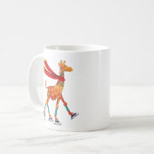 Mug Girafe de patinage de glace avec l'écharpe (Devant gauche)