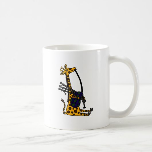 Mug Girafe drôle jouant l'art de cornemuses (Droite)