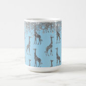 Mug Girafe en argent sur Dreamy Blue (Centre)