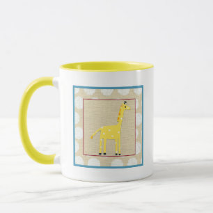 Mug Girafe jaune avec le pois blanc