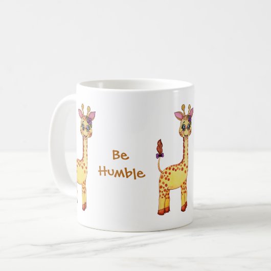 Mug Girafe mignonne de bébé d'aquarelle (Devant gauche)