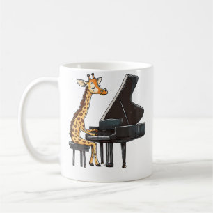 Mug Girafe Mignonne Jouant du Piano Musicien Girafes M