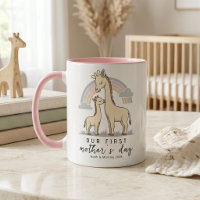 Girafe Pastel Maman Bébé Premier Anniversaire de M