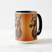 Mug Girafe Steampunk Orange, (Devant droit)