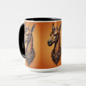 Mug Girafe Steampunk Orange, (Devant gauche)