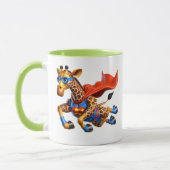 Mug Girafe volante avec cape rouge. (Gauche)