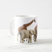 Mug girafes isolées et éléphants marchant (Devant gauche)