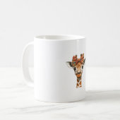 Mug Giraffe Boho Fleur sauvage Coquette Bow Maman Mère (Devant gauche)