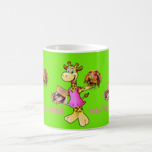 Mug Giraffe Boue verte florale (Centre)