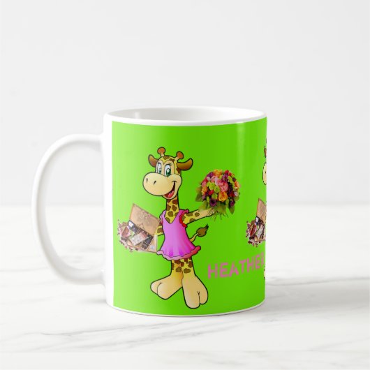 Mug Giraffe Boue verte florale (Gauche)