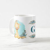 Mug Giraffe charmante Monogramme floral (Devant gauche)