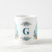 Mug Giraffe charmante Monogramme floral (Centre)