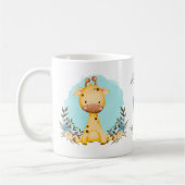 Mug Giraffe charmante Monogramme floral (Gauche)