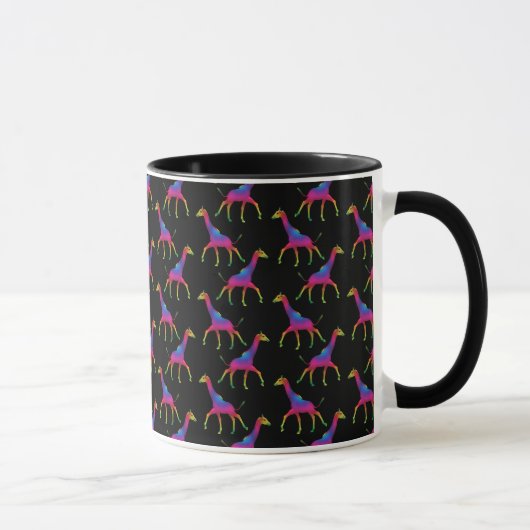 Mug Giraffe de couleur arc-en-ciel (Droite)