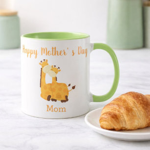 Mug Giraffe de mignonne et Fête des mères de veau
