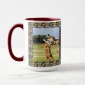 Mug Giraffe Drôle Avec Giraffe Photo Collage Edging, (Gauche)
