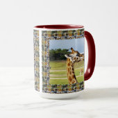 Mug Giraffe Drôle Avec Giraffe Photo Collage Edging, (Devant droit)
