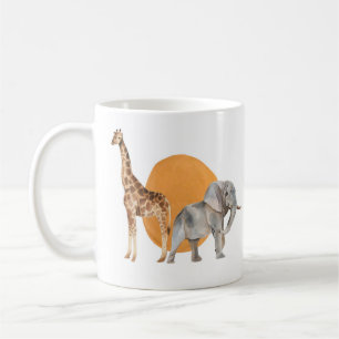 Mug Giraffe et éléphant africains
