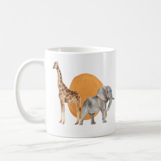 Mug Giraffe et éléphant africains (Gauche)