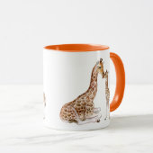 Mug Giraffe Maman Bébé Aquarelle (Devant droit)