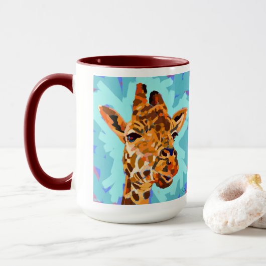 Mug Giraffe Painting - Gift for Animal Lovers (Avec donut)