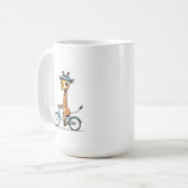 Mug Giraffe Riding a Bicycle - Crayon à main (Devant gauche)