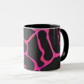 Mug Giraffe rose chaude et noire (Devant droit)