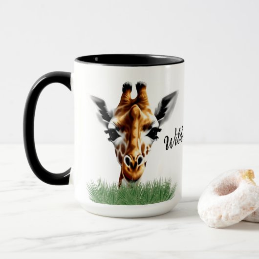 Mug Giraffe Sauvage Et Gratuite (Avec donut)