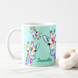 Mug Giraffes colorées Art Moderne Peek-A-Boo Amusant
