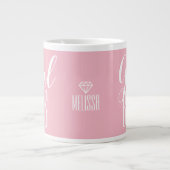 Mug Girl Boss Nom personnalisé Diamond Pink (Devant)