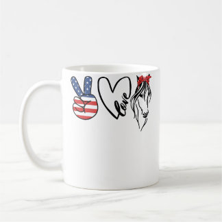 Mug Girl Cowgirls Americana Peace Love Horses Horse Ri