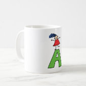 Mug Girl Dancing on Green Letter A Fun Alphabet (Devant gauche)