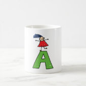 Mug Girl Dancing on Green Letter A Fun Alphabet (Centre)