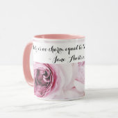 Mug Girl Jane Austen Emma Citation de livre Rose Rose  (Devant gauche)