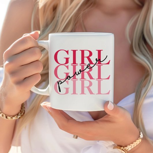 Mug Girl Power | Féministe moderne rose
