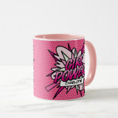 Mug GIRL POWER Nom Fun Retro Comic Book Pop Art (Devant droit)