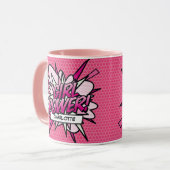 Mug GIRL POWER Nom Fun Retro Comic Book Pop Art (Devant gauche)