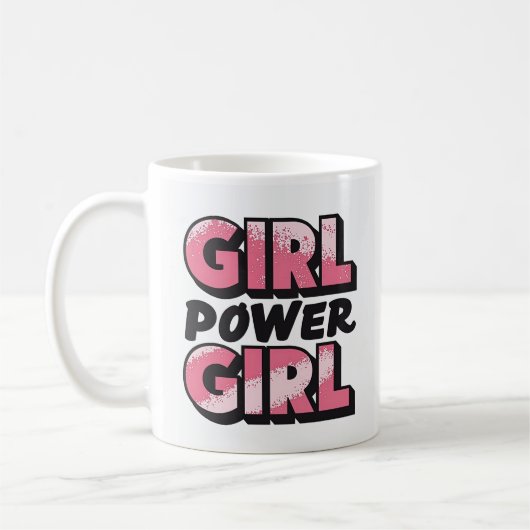 Mug Girl Power Typographie en gras - Autonomisation gr (Gauche)