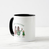 Mug Girlfriends, Sisters Dog Cat Home for Christmas (Devant gauche)