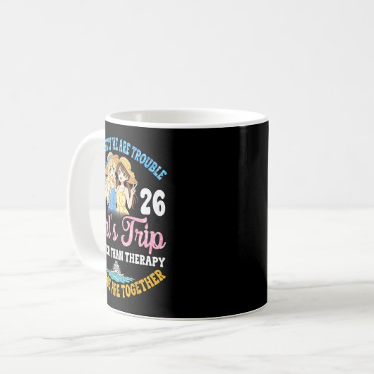 Mug Girls Trip Hilarious Friends Fun Boat Ocean Travel (Devant gauche)