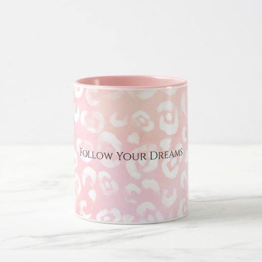 Mug Girly Blush Pink White Leopard Animal  (Centre)