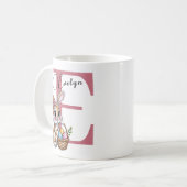 Mug Girly Easter Basket Rabbit Custom Name Easter Gift (Devant gauche)