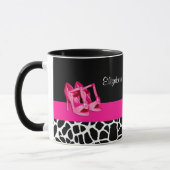 Mug Girly Giraffe Imprimer Cute rose Pompes Chaussures (Gauche)