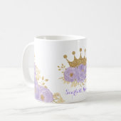 Mug Girly Lavender Gold Crown Royal Princesse (Devant gauche)