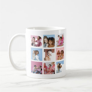 Mug Girly Meilleurs amis BFF Photo Collage Coeur Scrip