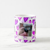 Mug Girly Purple Hearts mignon Romantique Valentine Ph (Centre)