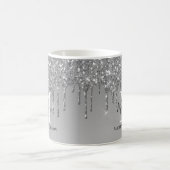 Mug Girver Silver Grey Parties scintillant Nom du mono (Centre)