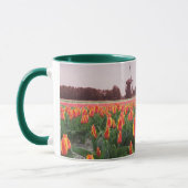 Mug Gisement de fleur de tulipe et moulin à vent (Gauche)